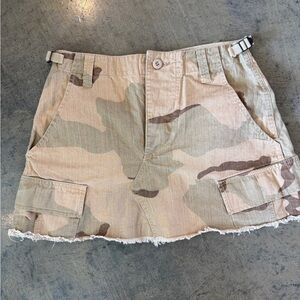Camo Cargo Mini Skirt in Desert Tones